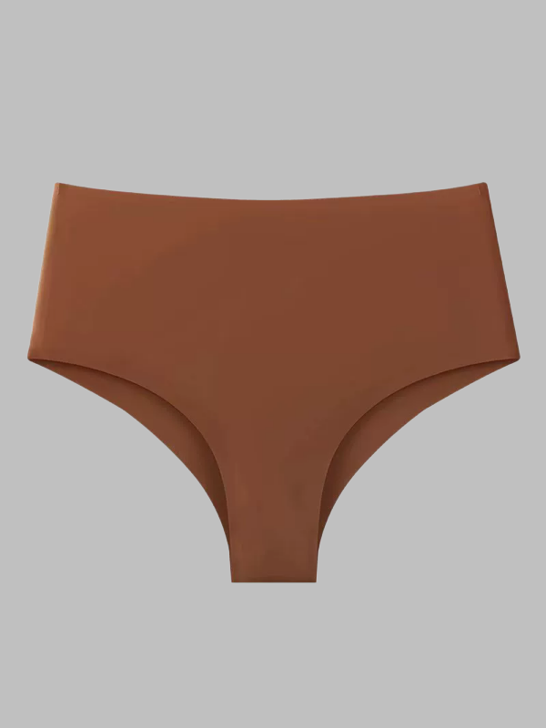 Flexvibe Plus Size Seamless Ice Silk Panties for Women Low Waist Briefs Cotton Crotch Breathable