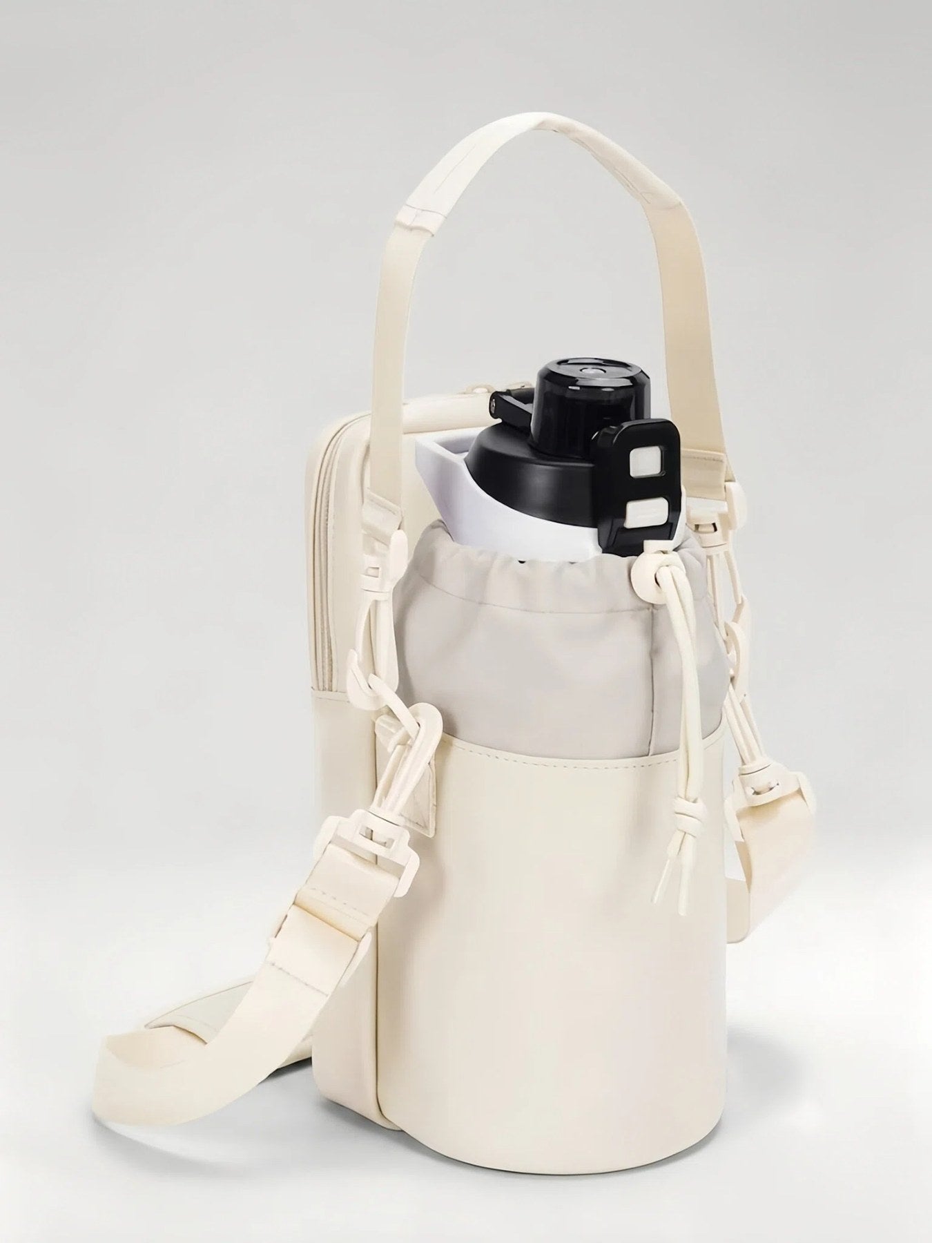 Flexvibe Sport Water Bottle Crossbody Bag | Gym Bottle Carrier Sling Bag for Women - Ivory