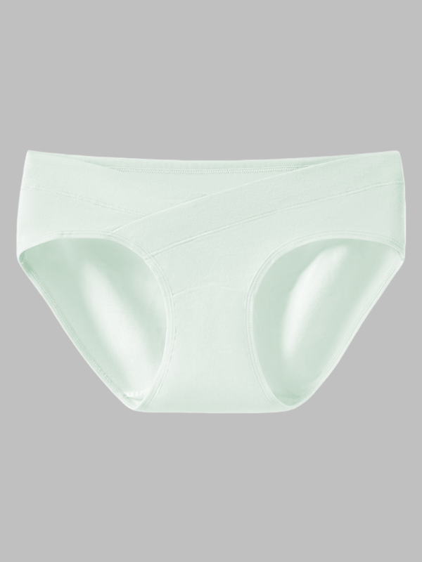 Flexvibe Low Waist Maternity Underwear 10A Antibacterial V-Cross Belly Support Cotton Thin Comfort Briefs