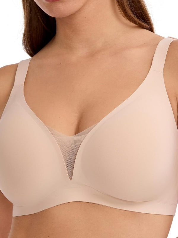 Flexvibe Non-Wired Seamless Deep-V Bra - Soft Support Breathable Invisible Daily Bralette