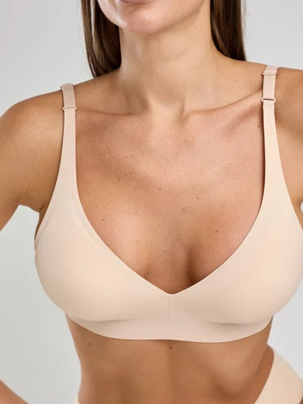 Flexvibe Soft Support Deep V Bra S-3XL - Wireless Seamless Comfortable Daily Wear
