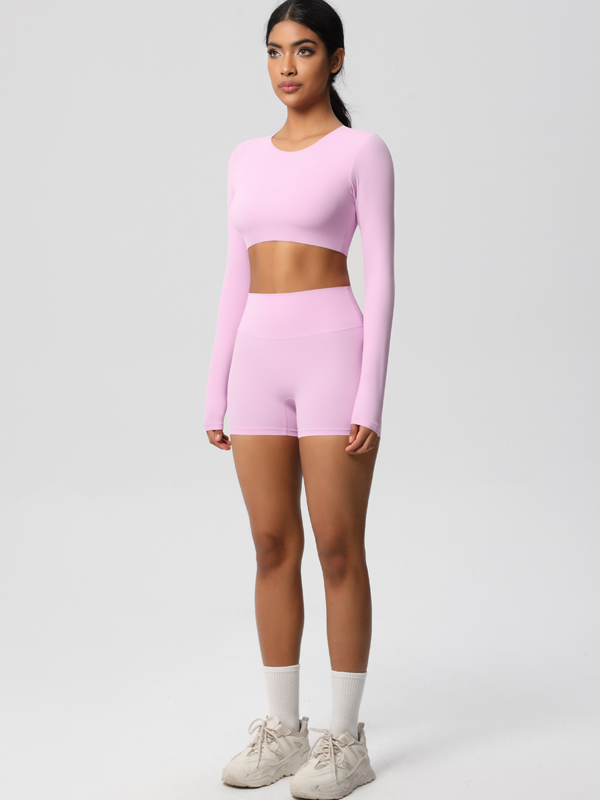 Flexvibe Double-Sided Brushed Yoga Wear Set - High-Waisted Stretchy Moisture-Wicking Activewear