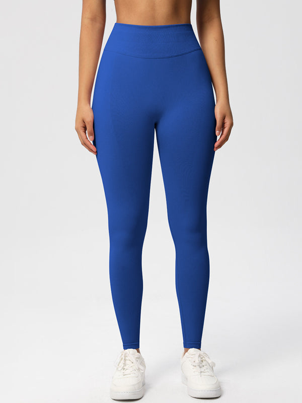 Flexvibe High Waisted Seamless Yoga Leggings - Solid Color Butt Lifting Tummy Control 4-Way Stretch