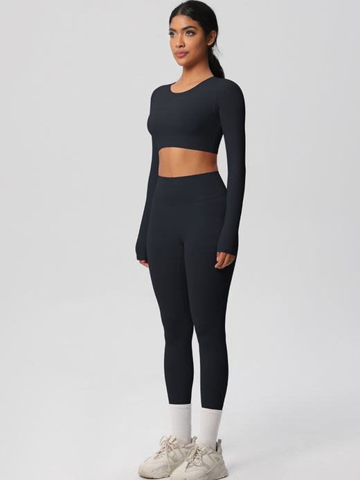 Flexvibe High-Waisted Solid Yoga Set | Double-Brushed, Butt-Lifting, S–L, 9 Colors