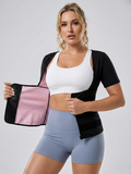 Flexvibe Sweat-Enhancing Stretchy Shapewear Top - Fat Burn Workout High Support Activewear