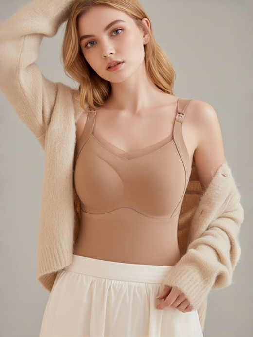 Flexvibe Maternity Nursing Camisole | Thermal, Shoulder-Clip Access, Seamless, 4 Colors, M–2XL