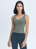 Flexvibe V-Neck Yoga Tank Top - Breathable Moisture-Wicking Non-Slip Gym Workout Top