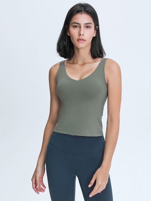 Flexvibe V-Neck Yoga Tank Top - Breathable Moisture-Wicking Non-Slip Gym Workout