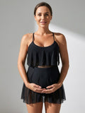 Flexvibe Quick Dry Loose Maternity Swimsuit Belly-Covering Skin-friendly