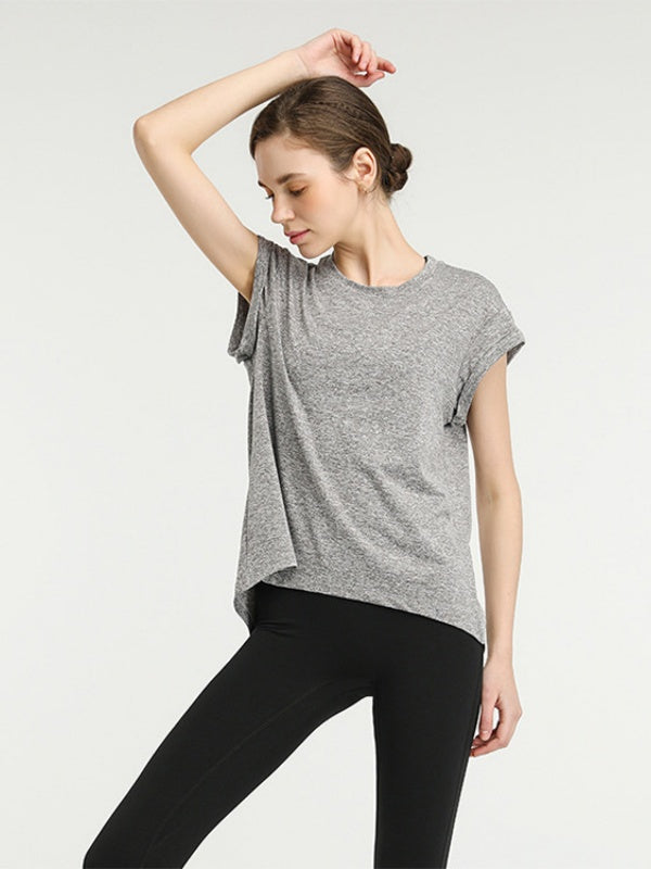 Flexvibe Quick Dry Sports Cover-Up Hollow Back Lightweight Elastic Yoga Tee