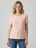Flexvibe Nursing Short-Sleeve Top - Soft Breathable Easy Nursing Postpartum Pregnancy Daily Wear