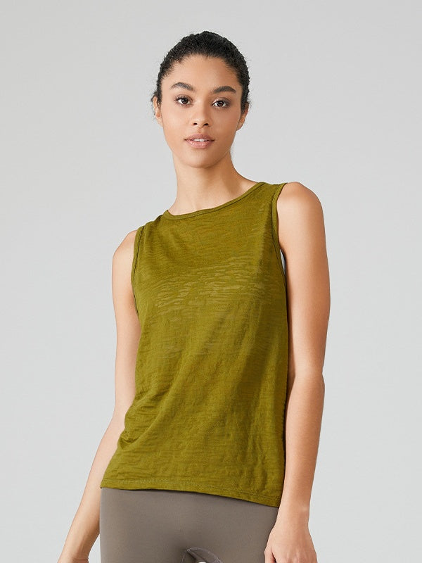 Flexvibe Sleeveless Quick Dry Smock Loose Lightweight Open Back Gym Wear