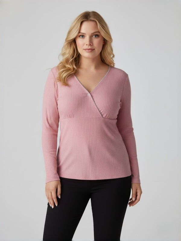 Flexvibe Maternity Nursing Top - Soft Breathable Easy Access Postpartum Pregnancy Daily Wear