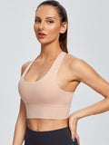 Flexvibe Tank Style Push Up Bra Crisscross Back Anti-Bounce for Gym Run