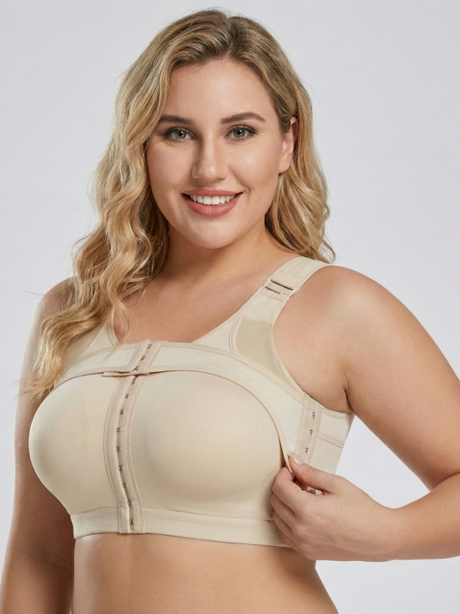 Flexvibe Wire-Free Front Closure Shaping Sports Bra | Double-Layer Racerback, XS–3XL