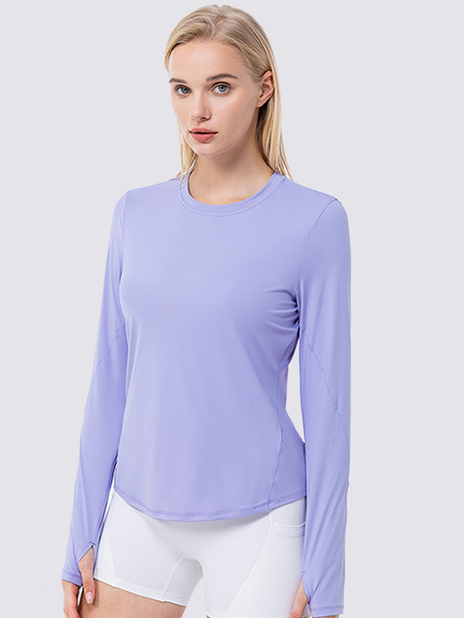 Flexvibe High Elastic Quick-Dry Cropped Long Sleeve Sports Top | Built-In Pads, Tight Fit, 6 Colors, S–XL