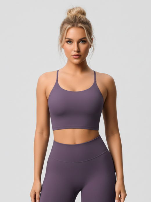 Flexvibe Double-Sided Fleece Thin-Strap Sports Bra | Longline, Abdominal Shaping, S–XL