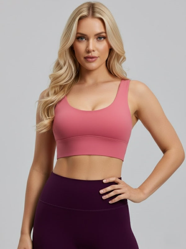 Flexvibe Wireless High Elastic Sports Bra - Moisture-Wicking Breathable Gym Yoga Workout Bra