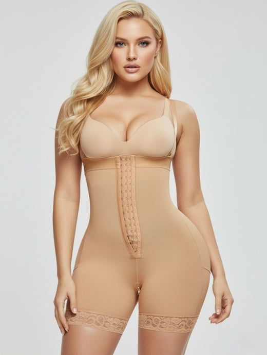 Flexvibe Plus-Size Full-Body Shapewear | Dual Closure, Strapless Option, Zipper Crotch, 3D Hip Cup, S–3XL