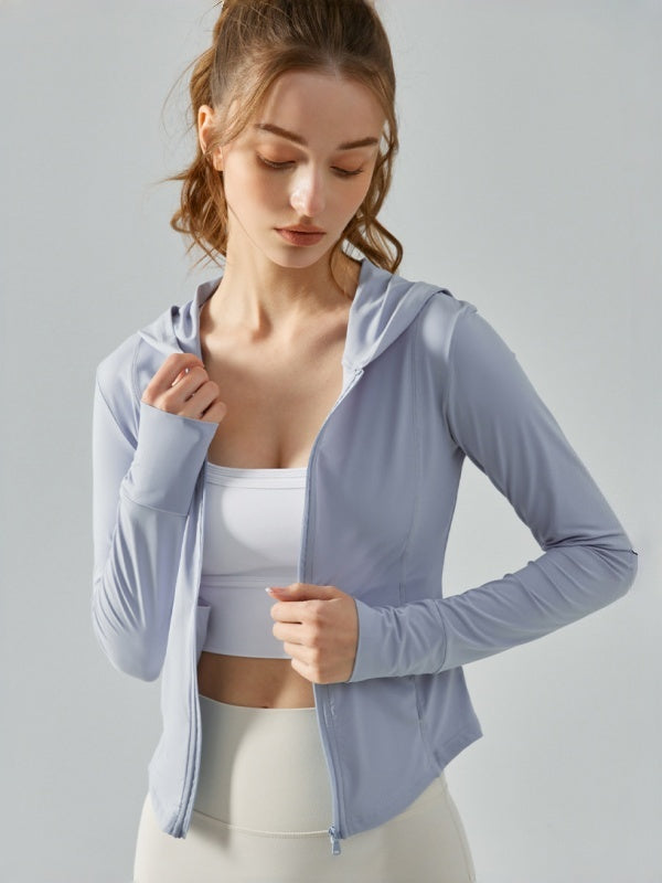 Flexvibe Women's Original Yarn Cool Touch Sun Protection Clothing, Thin Ice Silk Slim Fit UV Protection Long Sleeve Sunscreen Jacket for Summer
