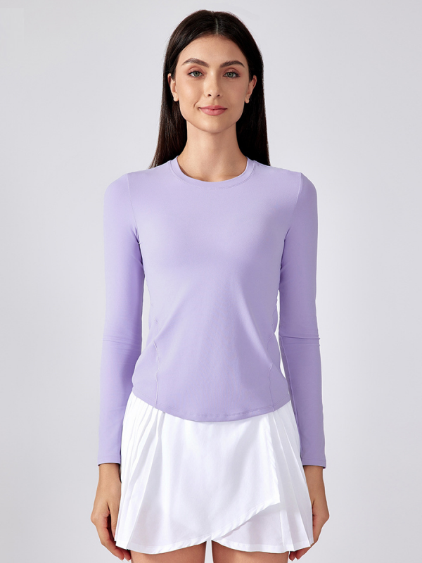 Flexvibe Buttery Soft Quick Dry Sports T-Shirt High Elastic Fitted Long Sleeve