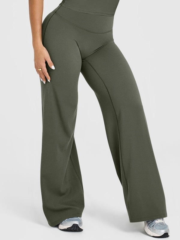 Flexvibe Flattering High Elastic Yoga Leggings - Straight Leg Butt Lifting 4-Way Stretch Activewear