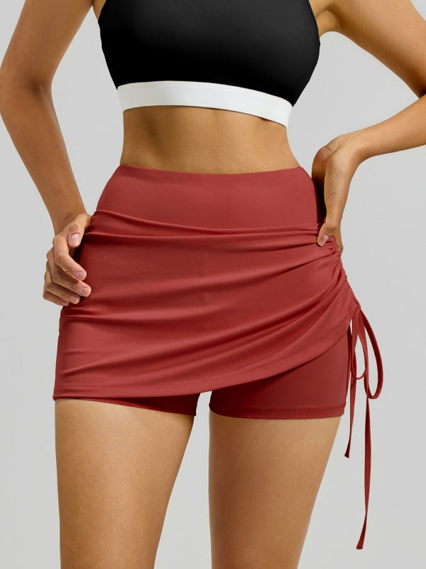 Flexvibe Ruffled Layered Athletic Skort - High-Waisted Quick-Dry Gym Yoga Tennis