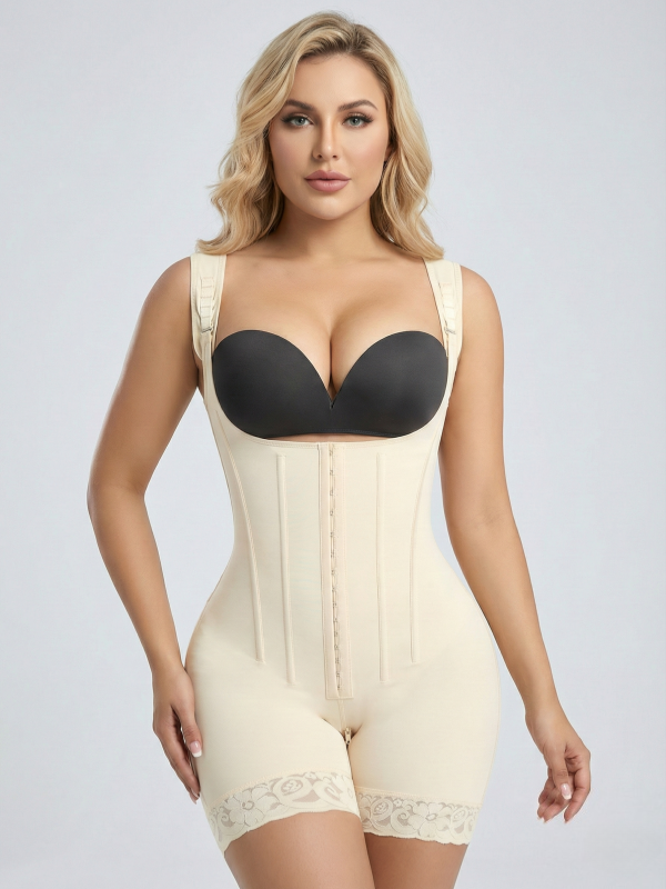 Flexvibe Lightweight Breathable Steel Boned Bodysuit - Tummy Control Butt Lifting