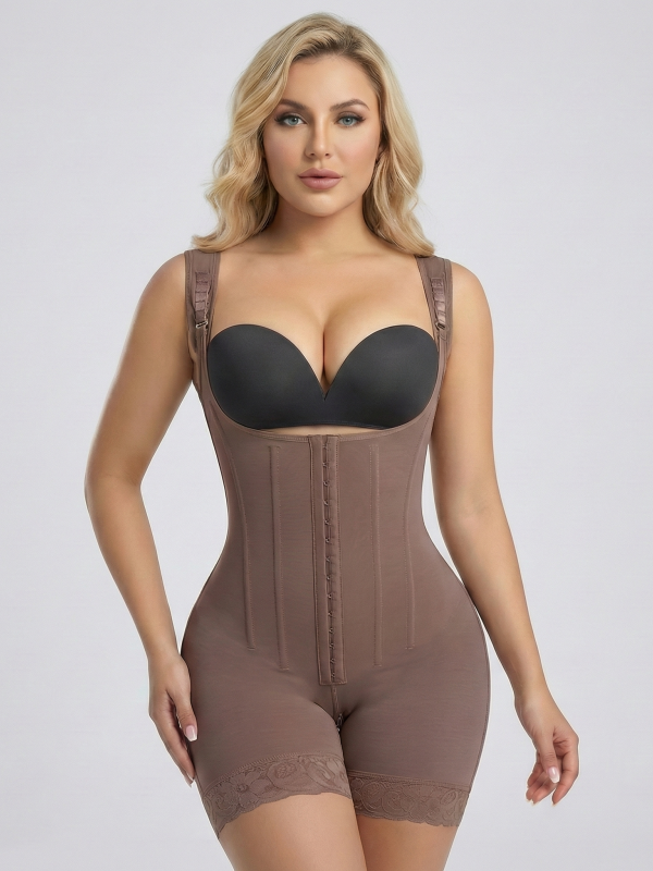 Flexvibe Lightweight Breathable Steel Boned Bodysuit - Tummy Control Butt Lifting