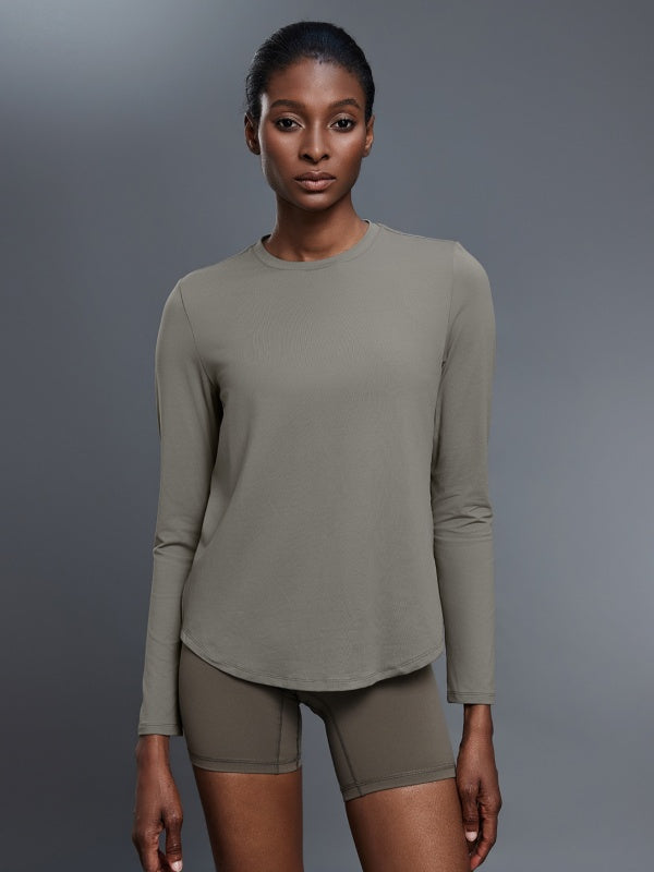 Flexvibe Women’s Yoga Fitness Casual Tee - Crew Neck Loose Breathable Long Sleeve