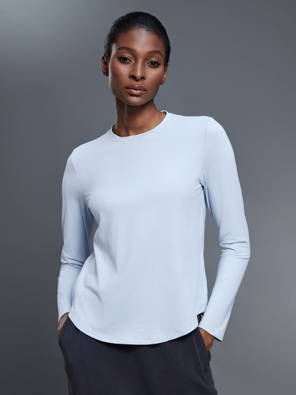 Flexvibe Women’s Yoga Fitness Casual Tee - Crew Neck Loose Breathable Long Sleeve