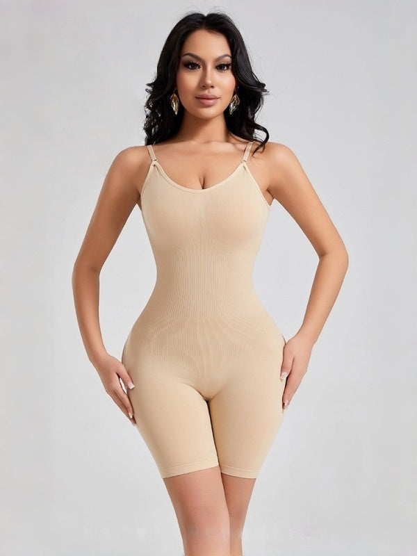 Flexvibe Seamless Back Cutout Bodysuit - One-Piece Stretchy Confident Flattering Fit
