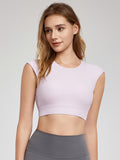Flexvibe Hollow-Out Back Sports Tank - Removable Pads Sleeveless High Elastic