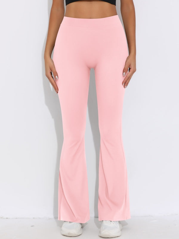 Flexvibe High Waisted V-Waist Butt Lifting Yoga Pants - Wide Leg Cropped 4-Way Stretch