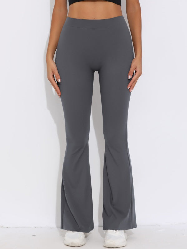 Flexvibe High Waisted V-Waist Butt Lifting Yoga Pants - Wide Leg Cropped 4-Way Stretch