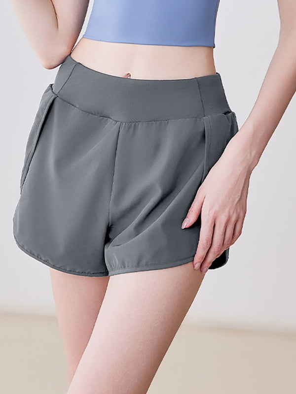 Flexvibe Two-Piece Quick-Dry Athletic Shorts - High-Waisted Anti-Chafing Gym Yoga