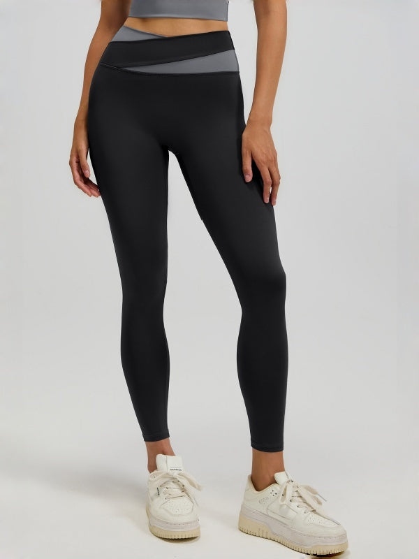 Flexvibe High Waisted Color Block Yoga Leggings - Barely There Butt Lifting Tummy Control
