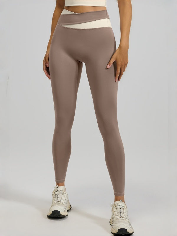 Flexvibe High Waisted Color Block Yoga Leggings - Barely There Butt Lifting Tummy Control