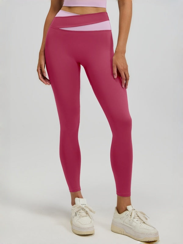 Flexvibe High Waisted Color Block Yoga Leggings - Barely There Butt Lifting Tummy Control
