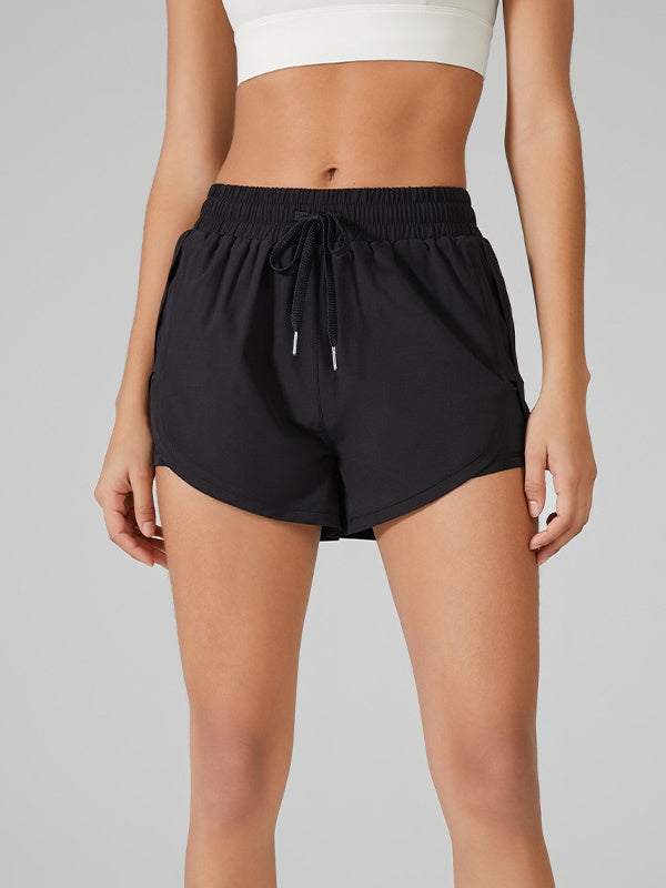 Flexvibe Quick-Dry Loose Two-Piece Yoga Shorts - High-Waisted Anti-Exposure Gym Wear