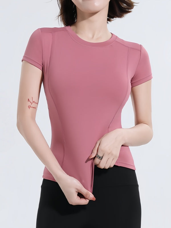 Flexvibe Plus-Size Breathable Mesh Yoga T-Shirt - Loose-Fit Gym Outdoor Running