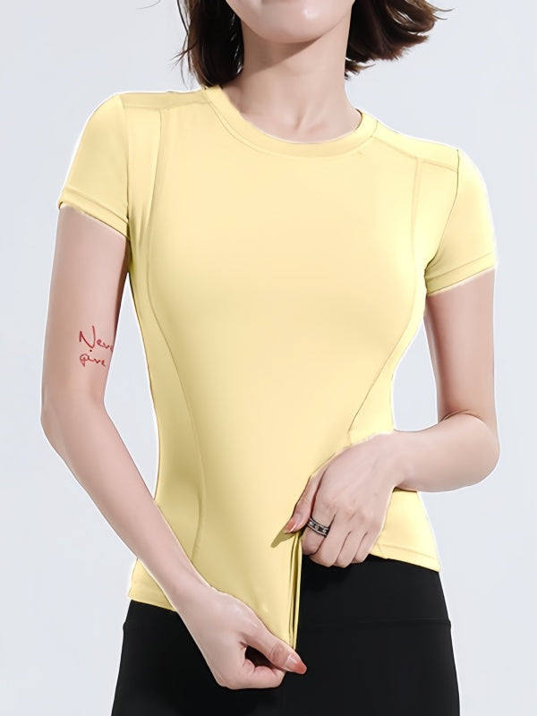 Flexvibe Plus-Size Breathable Mesh Yoga T-Shirt - Loose-Fit Gym Outdoor Running