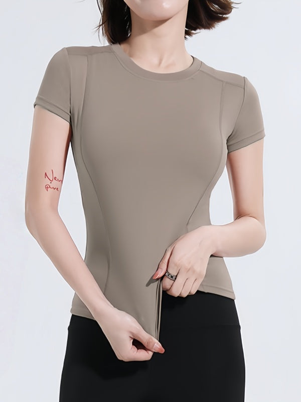 Flexvibe Plus-Size Breathable Mesh Yoga T-Shirt - Loose-Fit Gym Outdoor Running