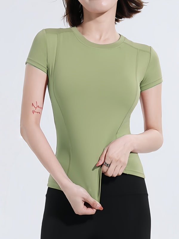 Flexvibe Plus-Size Breathable Mesh Yoga T-Shirt - Loose-Fit Gym Outdoor Running