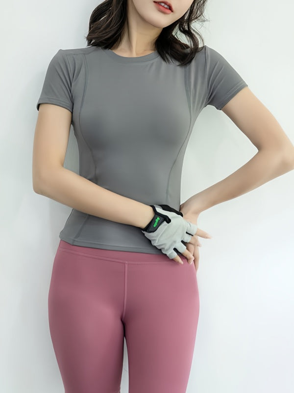 Flexvibe Plus-Size Breathable Mesh Yoga T-Shirt - Loose-Fit Gym Outdoor Running