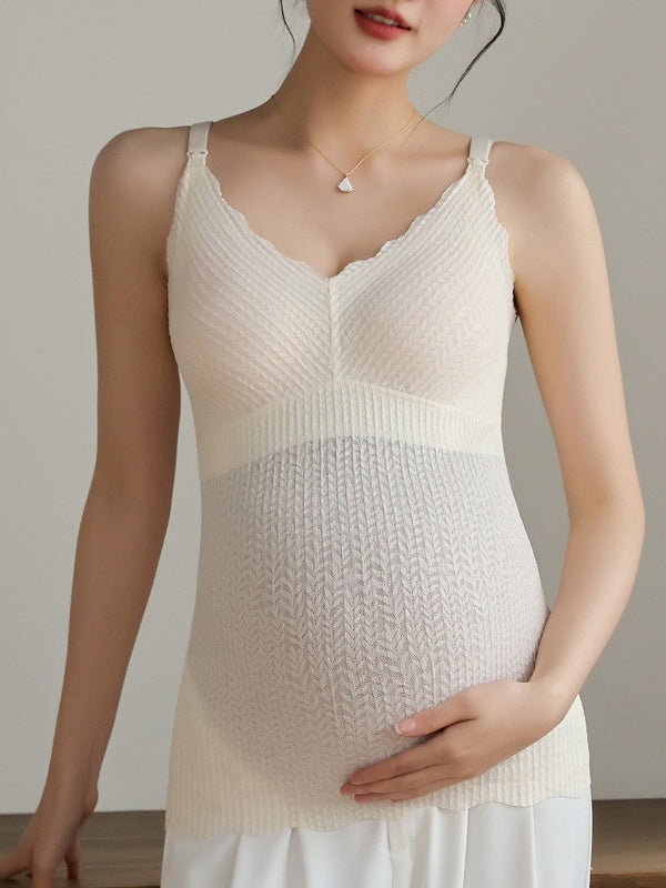 Flexvibe Thin Nursing Tank Top - Soft Breathable Easy Access Postpartum Pregnancy Daily Wear