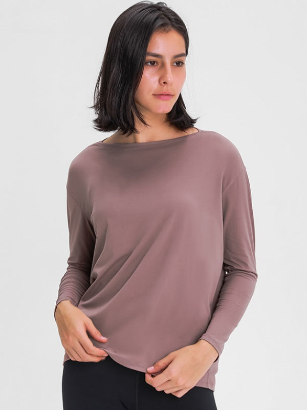 Flexvibe Women’s Yoga Running Casual Top - Naked Feel Quick Dry Loose Long Sleeve