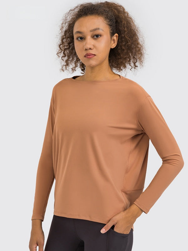 Flexvibe Women’s Yoga Running Casual Top - Naked Feel Quick Dry Loose Long Sleeve