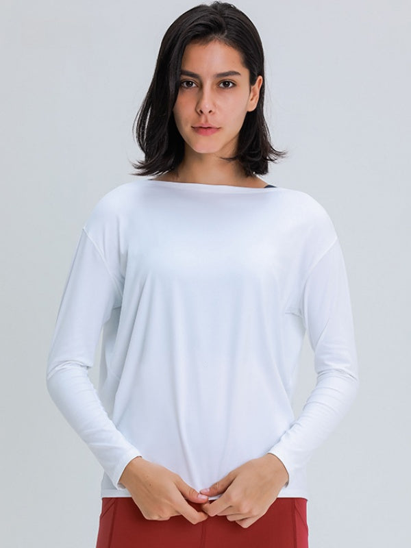 Flexvibe Women’s Yoga Running Casual Top - Naked Feel Quick Dry Loose Long Sleeve
