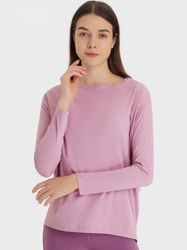 Flexvibe Women’s Yoga Running Casual Top - Naked Feel Quick Dry Loose Long Sleeve